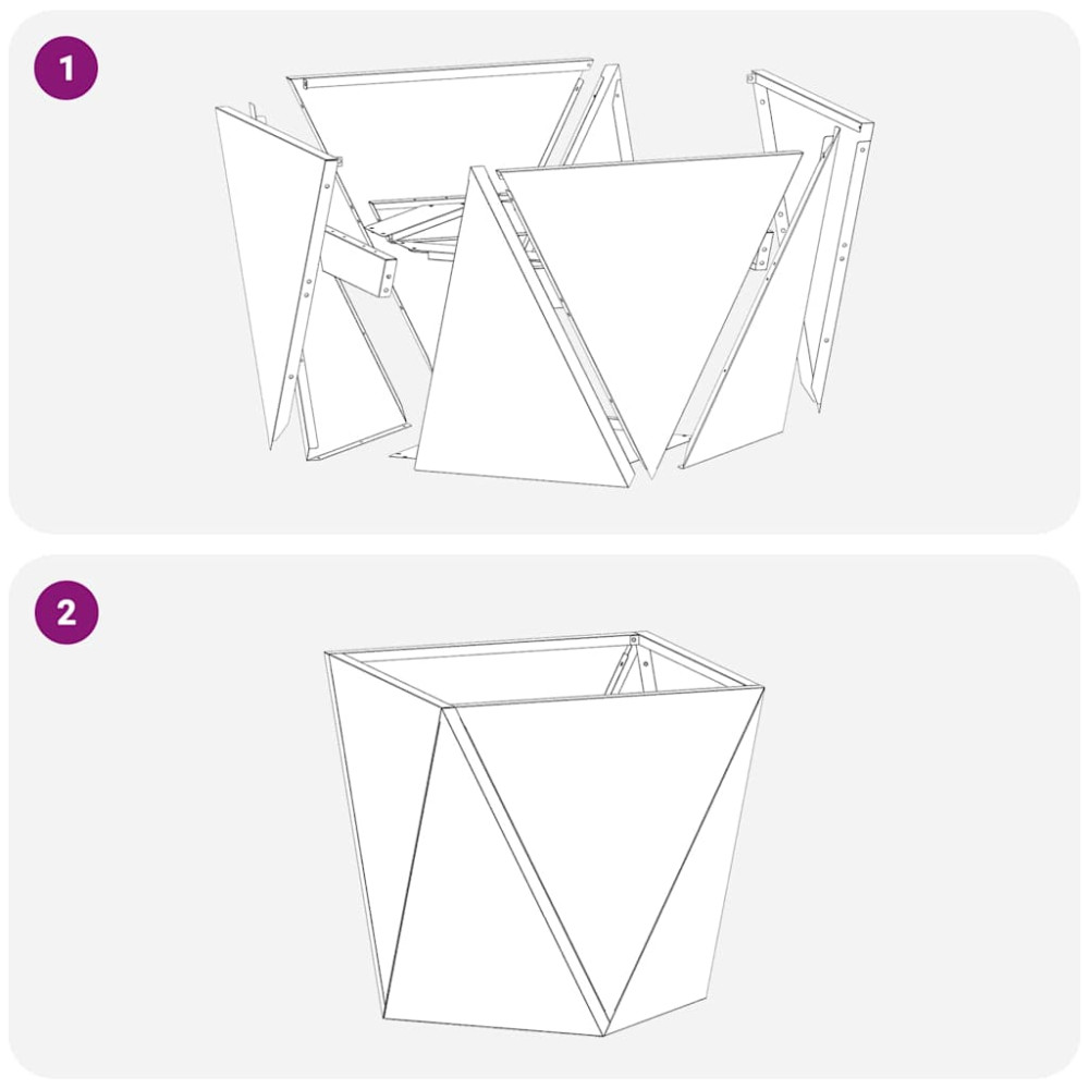 Produktbild för Planteringskärl 2 pcs Svart 40 x 40 x 40 cm Stål