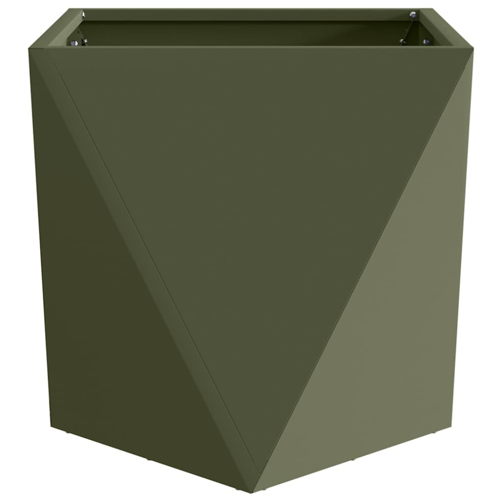 Produktbild för Planteringskärl 2 pcs Olivgrön 40 x 40 x 40 cm Stål