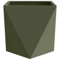 Produktbild för Planteringskärl 2 pcs Olivgrön 40 x 40 x 40 cm Stål