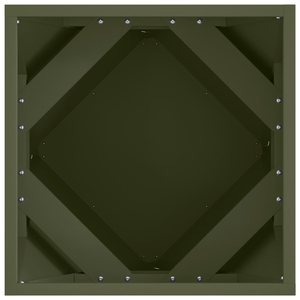 Produktbild för Planteringskärl 2 pcs Olivgrön 40 x 40 x 40 cm Stål