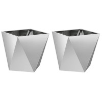 Produktbild för Planteringskärl 2 pcs Silver 40 x 40 x 40 cm Galvaniserat Stål