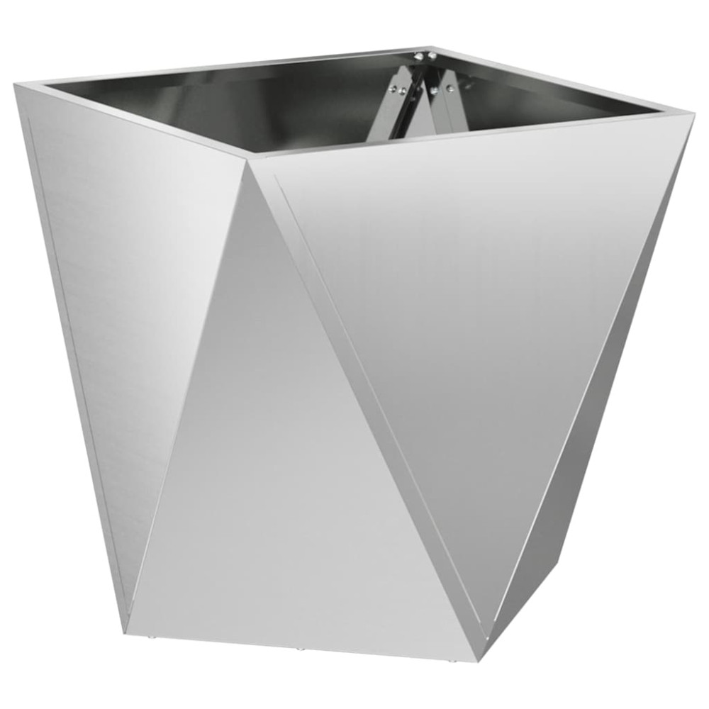 Produktbild för Planteringskärl 2 pcs Silver 40 x 40 x 40 cm Galvaniserat Stål