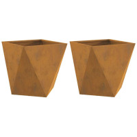 Produktbild för Planteringskärl 2 pcs Rostig 40 x 40 x 40 cm