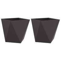 Produktbild för Planteringskärl 2 pcs Svart 50 x 50 x 50 cm Stål