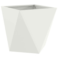 Produktbild för Planteringskärl Vit 50 x 50 x 50 cm Stål