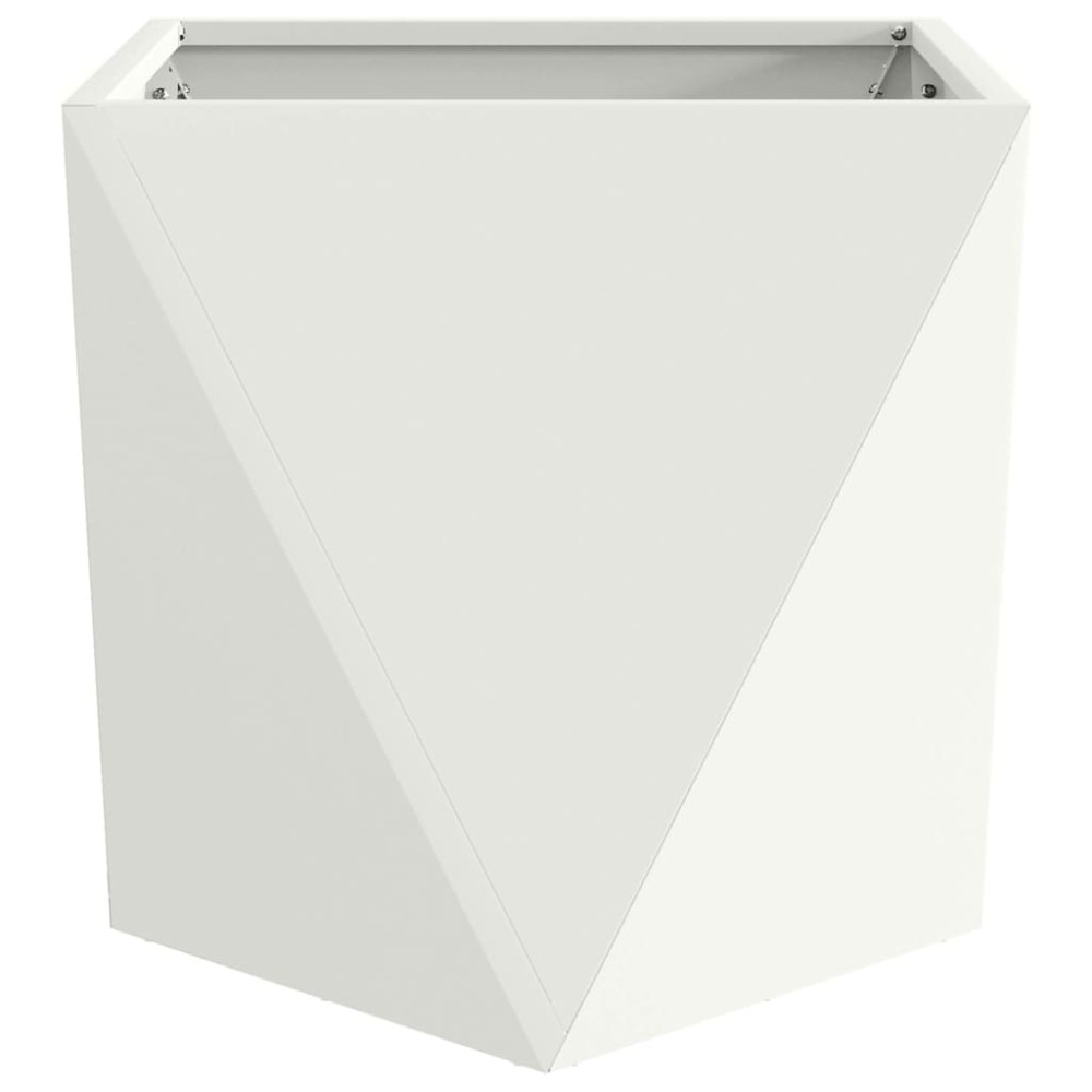 Produktbild för Planteringskärl Vit 50 x 50 x 50 cm Stål
