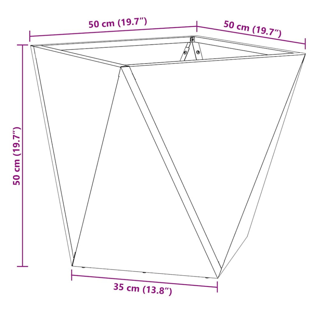 Produktbild för Planteringskärl Vit 50 x 50 x 50 cm Stål
