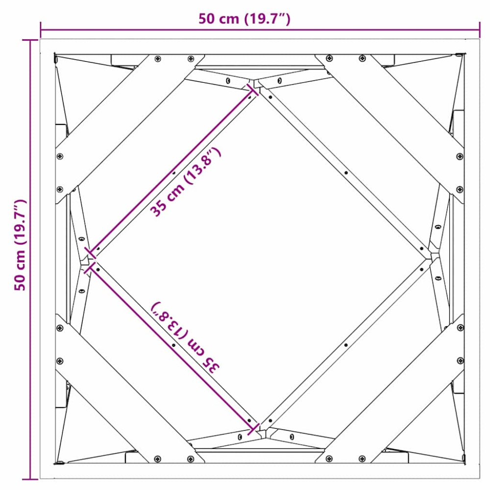 Produktbild för Planteringskärl 2 pcs Vit 50 x 50 x 50 cm Stål