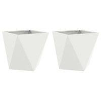 Produktbild för Planteringskärl 2 pcs Vit 50 x 50 x 50 cm Stål