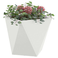 Produktbild för Planteringskärl 2 pcs Vit 50 x 50 x 50 cm Stål