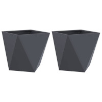 Produktbild för Planteringskärl 2 pcs Antracit 50 x 50 x 50 cm Stål