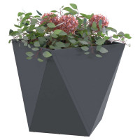 Produktbild för Planteringskärl 2 pcs Antracit 50 x 50 x 50 cm Stål