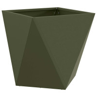 Produktbild för Planteringskärl 2 pcs Olivgrön 50 x 50 x 50 cm Stål