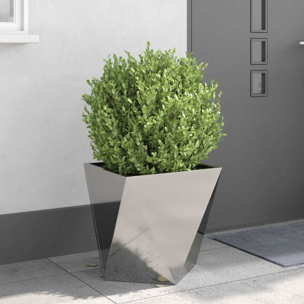 Produktbild för Planteringskärl Silver 50 x 50 x 50 cm Rostfritt stål