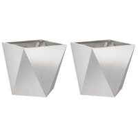 Produktbild för Planteringskärl 2 pcs Silver 50 x 50 x 50 cm Rostfritt stål