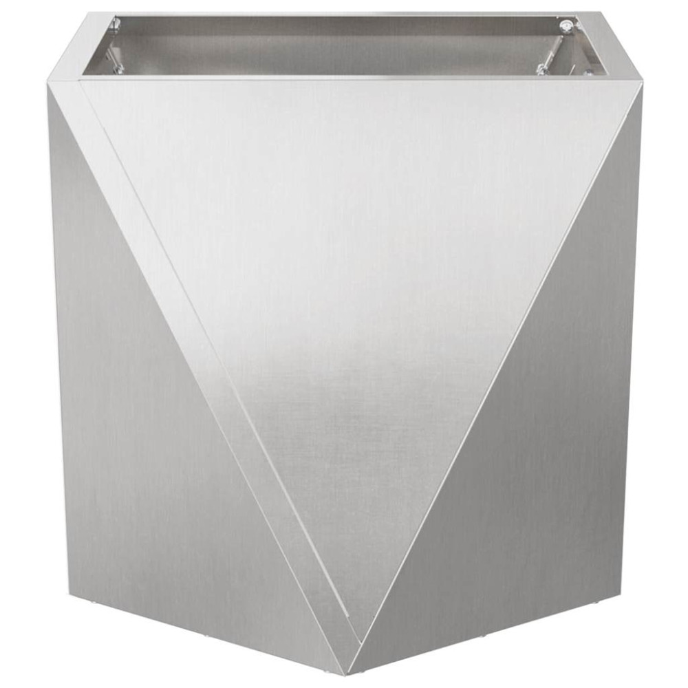 Produktbild för Planteringskärl 2 pcs Silver 50 x 50 x 50 cm Rostfritt stål