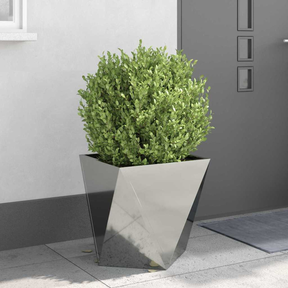 Produktbild för Planteringskärl 2 pcs Silver 50 x 50 x 50 cm Galvaniserat Stål