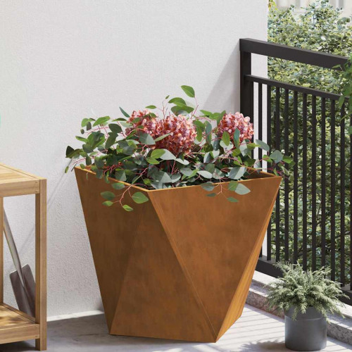 vidaXL Planteringskärl Rostig 50 x 50 x 50 cm Väderbeständig stål