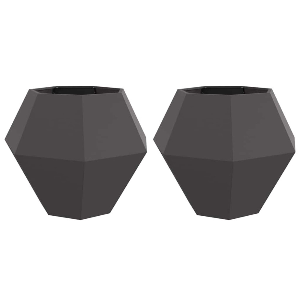 Produktbild för Planteringskärl 2 pcs Svart 100 x 100 x 80 cm Stål