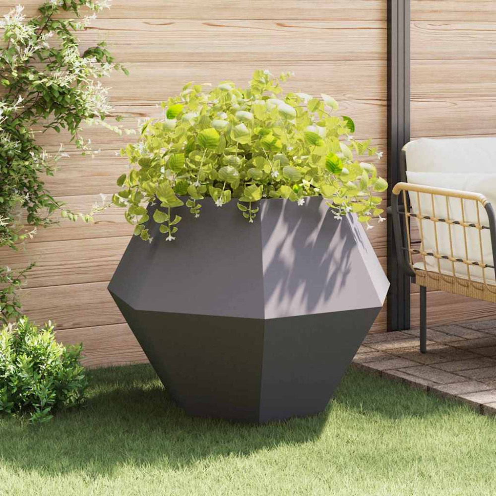Produktbild för Planteringskärl 2 pcs Svart 100 x 100 x 80 cm Stål