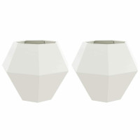 Produktbild för Planteringskärl 2 pcs Vit 100 x 100 x 80 cm Stål