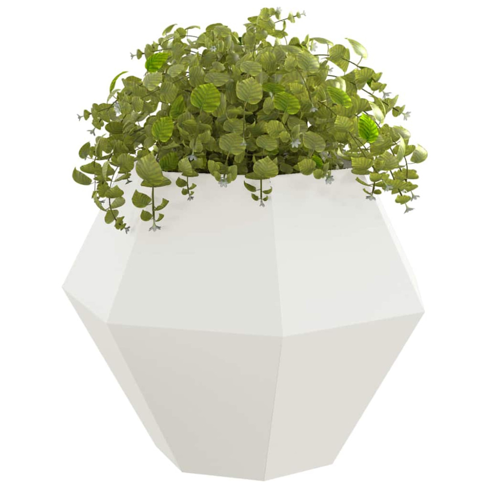 Produktbild för Planteringskärl 2 pcs Vit 100 x 100 x 80 cm Stål