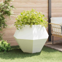Produktbild för Planteringskärl 2 pcs Vit 100 x 100 x 80 cm Stål