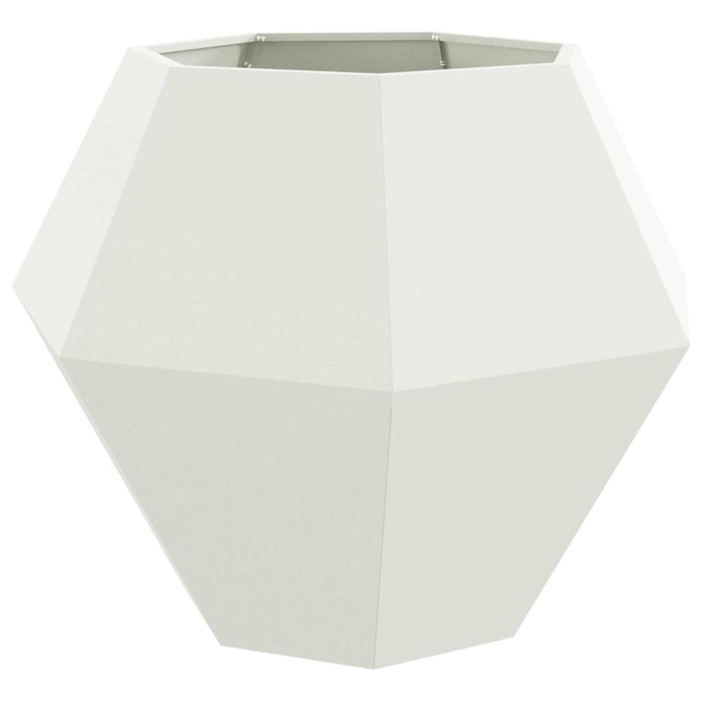 Produktbild för Planteringskärl 2 pcs Vit 100 x 100 x 80 cm Stål
