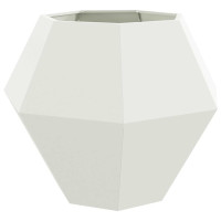 Produktbild för Planteringskärl 2 pcs Vit 100 x 100 x 80 cm Stål