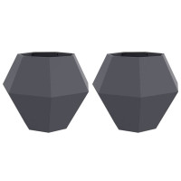 Produktbild för Planteringskärl 2 pcs Antracit 100 x 100 x 80 cm Stål