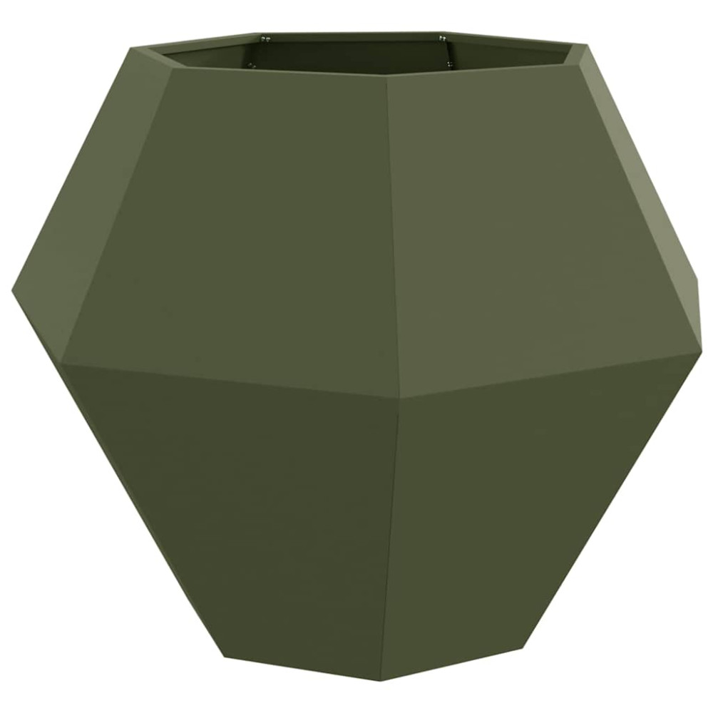 Produktbild för Planteringskärl 2 pcs Olivgrön 100 x 100 x 80 cm Stål
