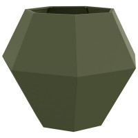Produktbild för Planteringskärl 2 pcs Olivgrön 100 x 100 x 80 cm Stål