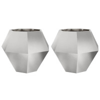 Produktbild för Planteringskärl 2 pcs Silver 100 x 100 x 80 cm Rostfritt stål