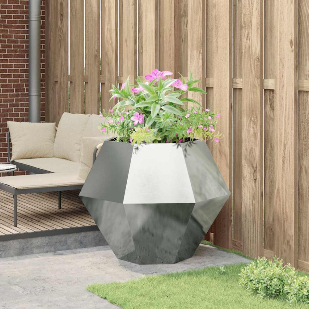 Produktbild för Planteringskärl Silver 100 x 100 x 80 cm Galvaniserat Stål
