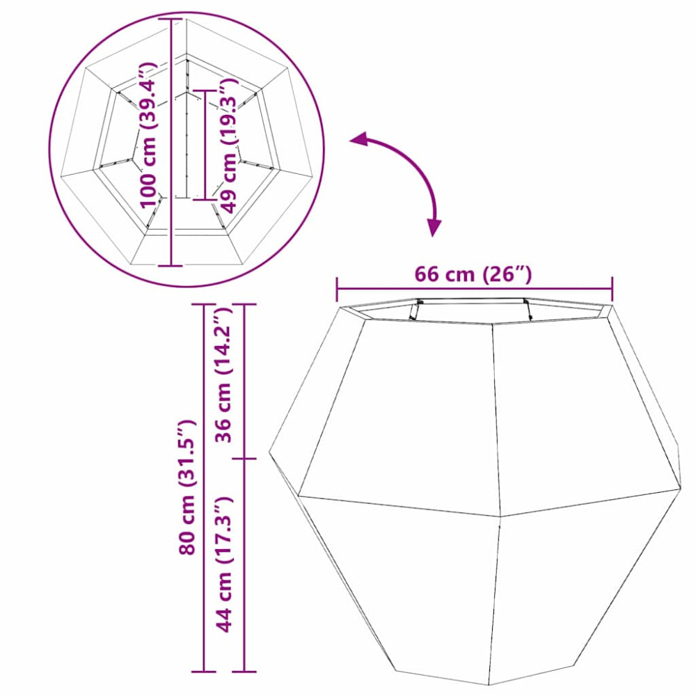 Produktbild för Planteringskärl 2 pcs Silver 100 x 100 x 80 cm