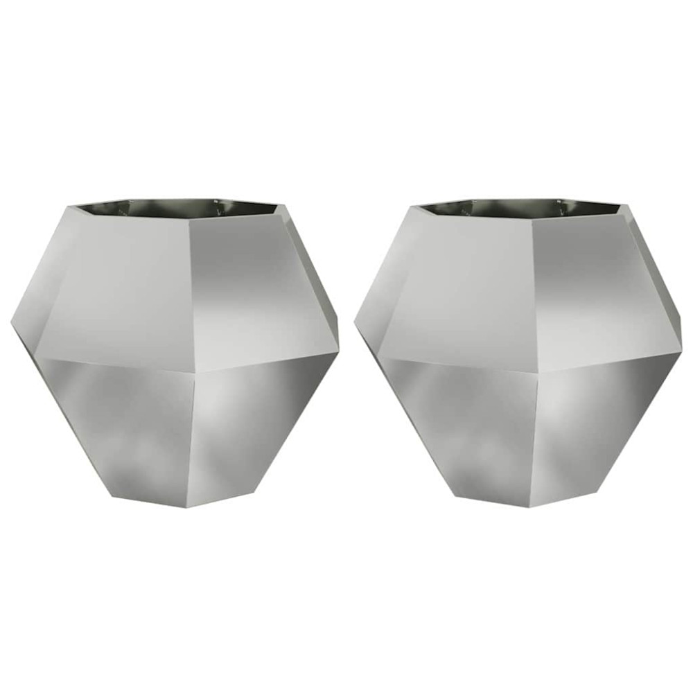 Produktbild för Planteringskärl 2 pcs Silver 100 x 100 x 80 cm