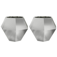 Produktbild för Planteringskärl 2 pcs Silver 100 x 100 x 80 cm