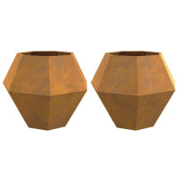 Produktbild för Planteringskärl 2 pcs Rostig 100 x 100 x 80 cm