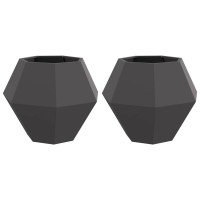 Produktbild för Planteringskärl 2 pcs Svart 75 x 75 x 60 cm Stål