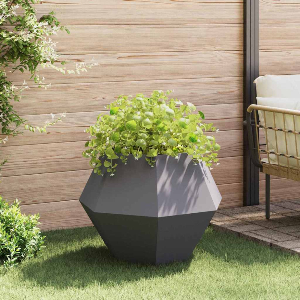 Produktbild för Planteringskärl 2 pcs Svart 75 x 75 x 60 cm Stål