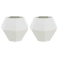 Produktbild för Planteringskärl 2 pcs Vit 75 x 75 x 60 cm Stål