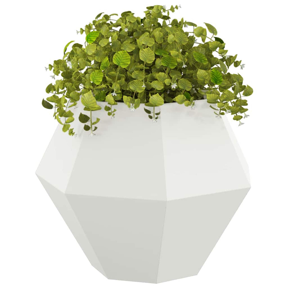 Produktbild för Planteringskärl 2 pcs Vit 75 x 75 x 60 cm Stål