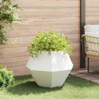 Produktbild för Planteringskärl 2 pcs Vit 75 x 75 x 60 cm Stål