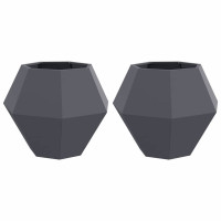 Produktbild för Planteringskärl 2 pcs Antracit 75 x 75 x 60 cm Stål
