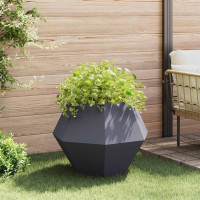 Produktbild för Planteringskärl 2 pcs Antracit 75 x 75 x 60 cm Stål