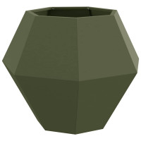 Produktbild för Planteringskärl Olivgrön 75 x 75 x 60 cm Stål