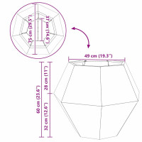 Produktbild för Planteringskärl 2 pcs Olivgrön 75 x 75 x 60 cm Stål