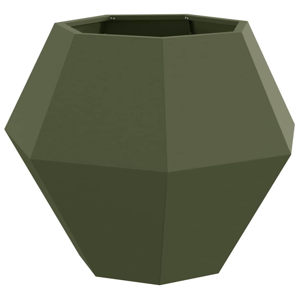 Produktbild för Planteringskärl 2 pcs Olivgrön 75 x 75 x 60 cm Stål