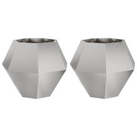 Produktbild för Planteringskärl 2 pcs Silver 75 x 75 x 60 cm Rostfritt stål