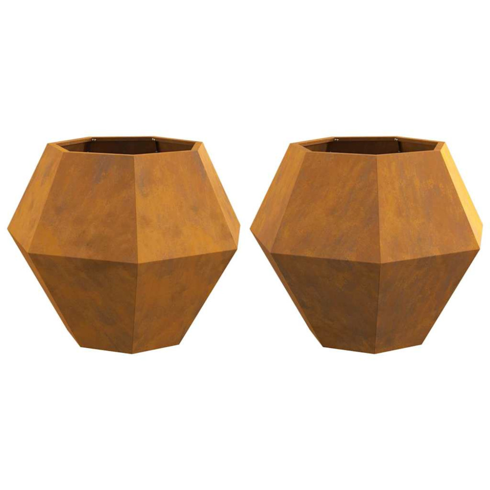 Produktbild för Planteringskärl 2 pcs Rostig 75 x 75 x 60 cm